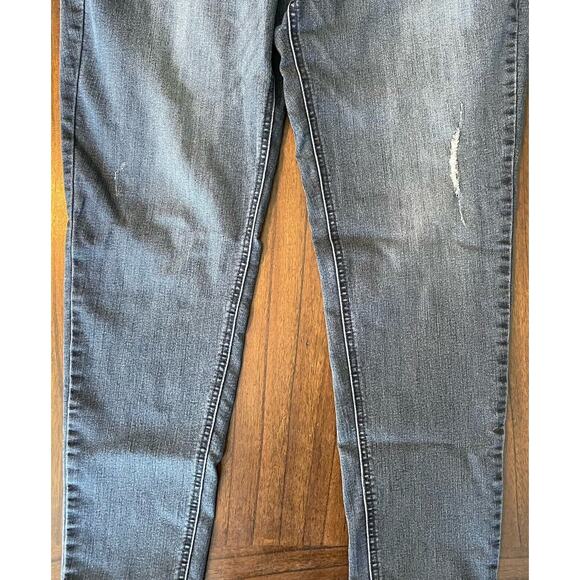 Democracy Ab Technology Jeans Womens 12 Blue Straight Leg Distressed Mid Rise - Picture 3 of 12